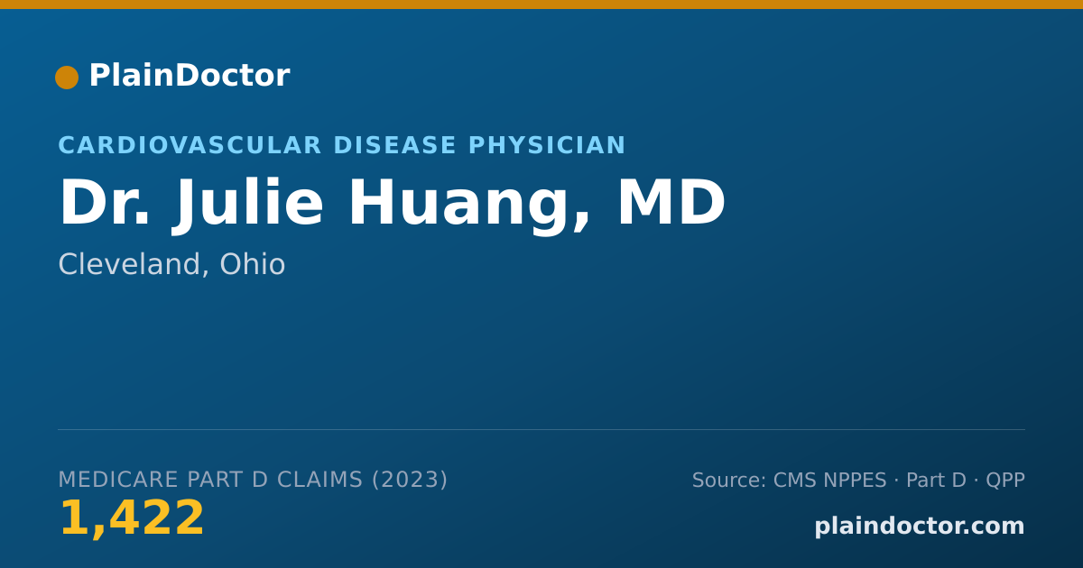 Shareable card for Julie Huang, MD - Cardiovascular Disease Physician, Cleveland, OH