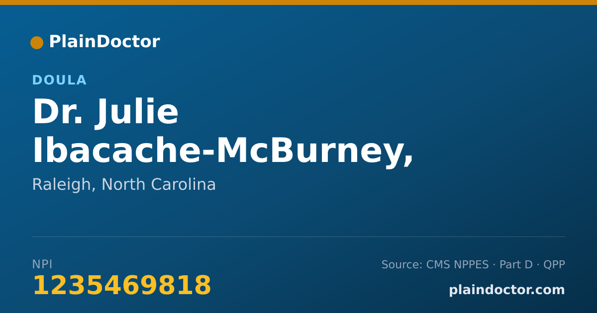 Shareable card for Julie Ibacache-McBurney, CD(DONA) - Doula, Raleigh, NC