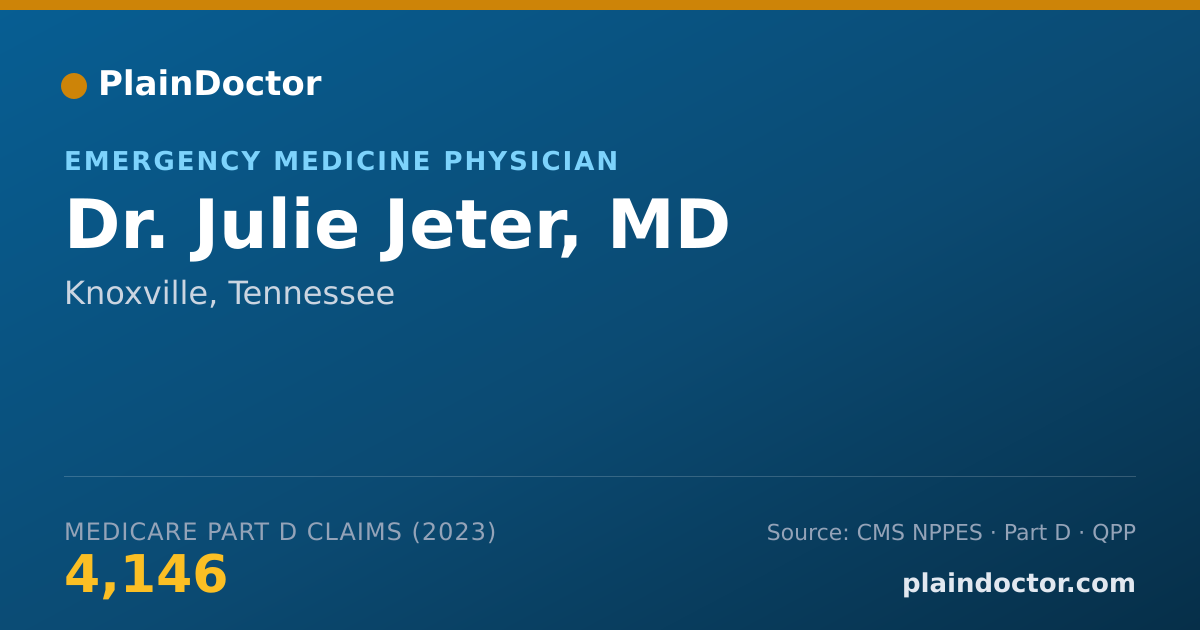 Shareable card for Julie Jeter, MD - Emergency Medicine Physician, Knoxville, TN