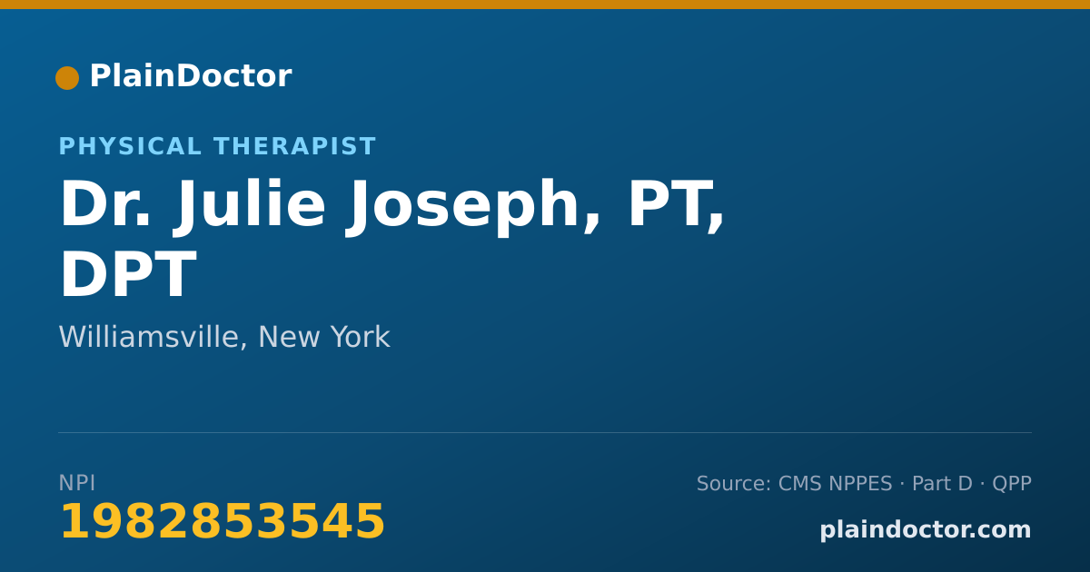 Shareable card for Julie Joseph, PT, DPT - Physical Therapist, Williamsville, NY