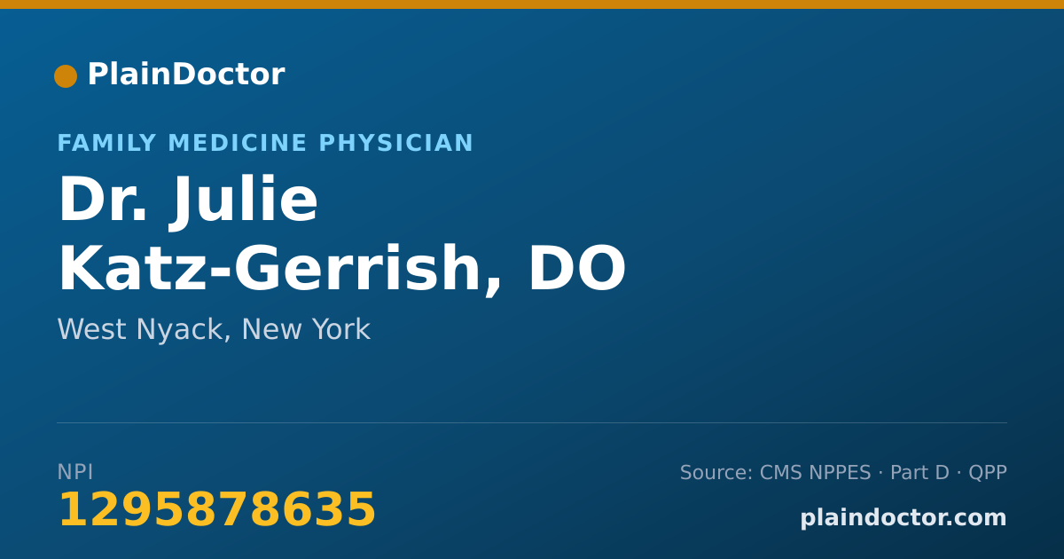 Shareable card for Julie Katz-Gerrish, DO - Family Medicine Physician, West Nyack, NY