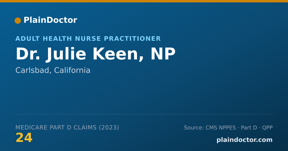 Shareable card for Julie Keen, NP - Adult Health Nurse Practitioner, Carlsbad, CA
