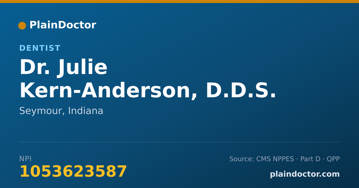 Shareable card for Julie Kern-Anderson, D.D.S. - Dentist, Seymour, IN