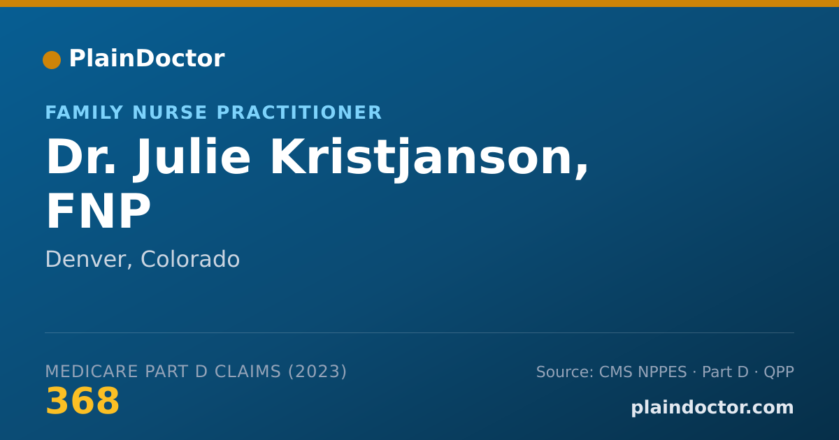 Shareable card for Julie Kristjanson, FNP - Family Nurse Practitioner, Denver, CO