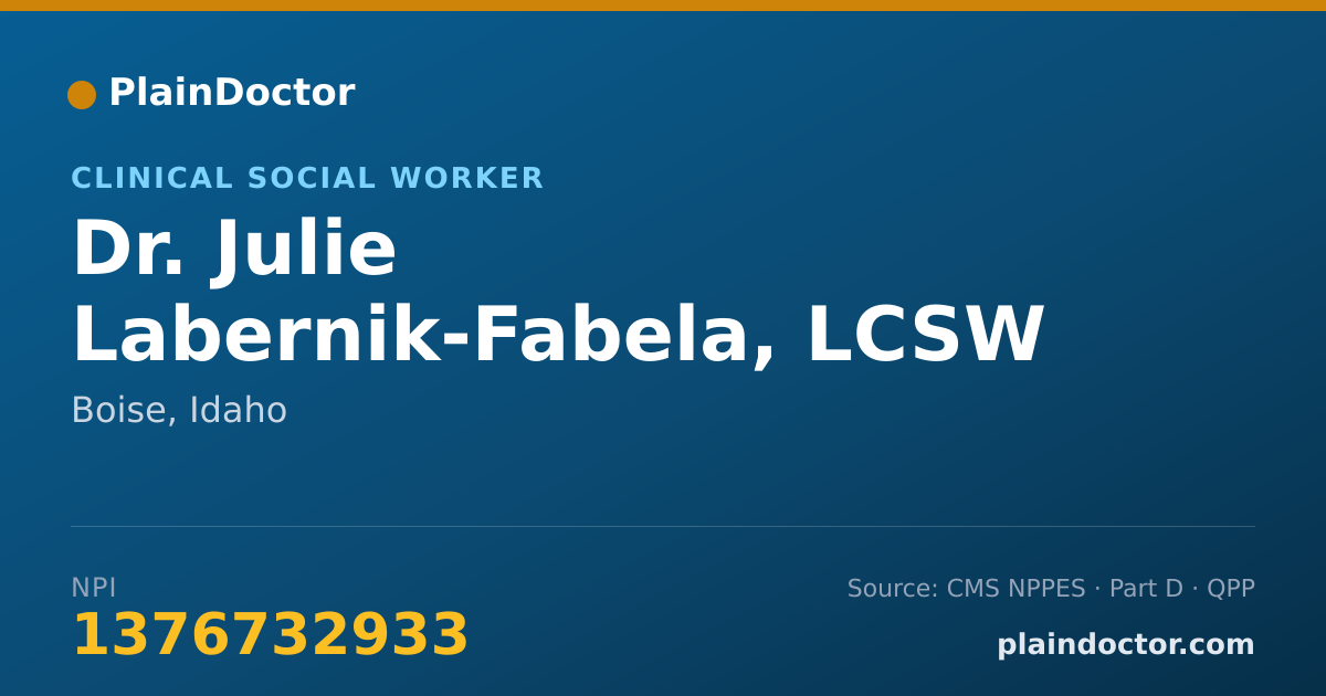 Shareable card for Julie Labernik-Fabela, LCSW - Clinical Social Worker, Boise, ID