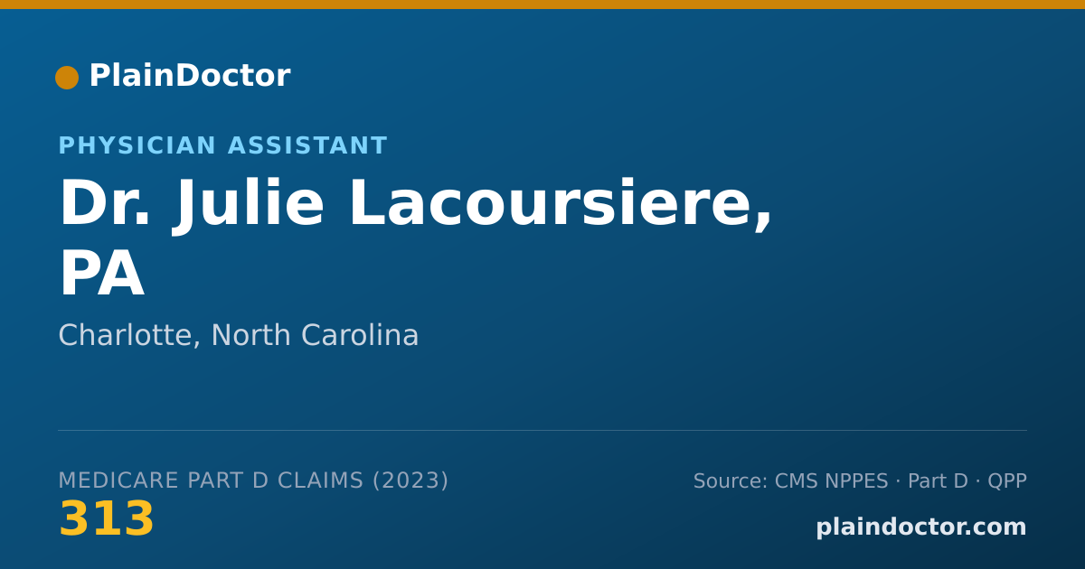 Shareable card for Julie Lacoursiere, PA - Physician Assistant, Charlotte, NC