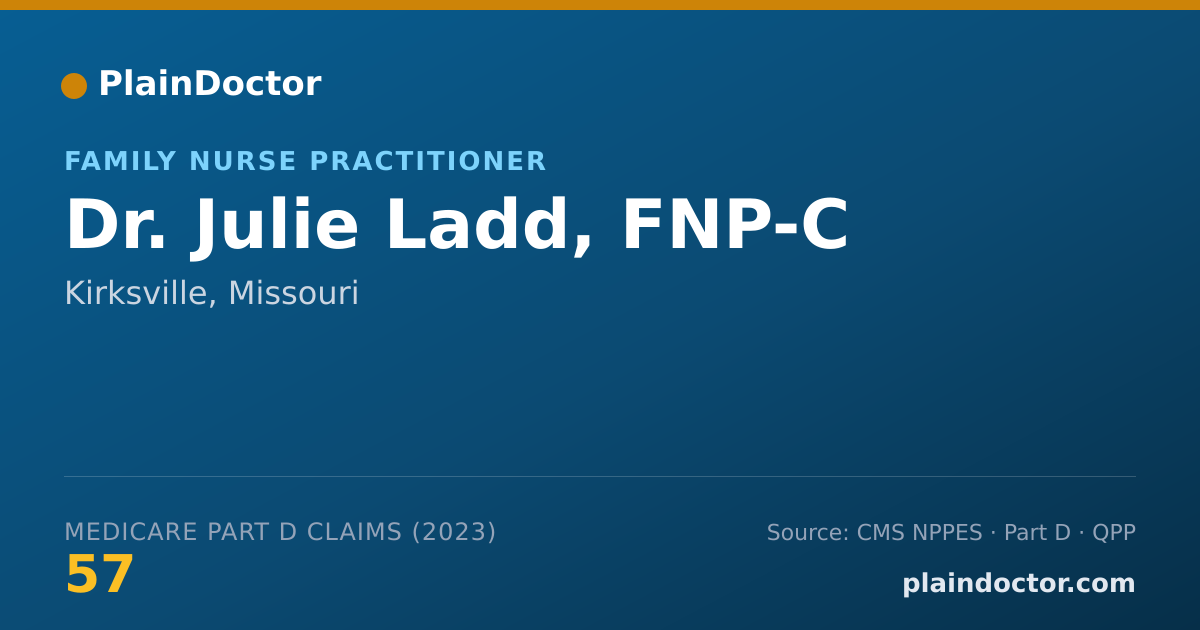 Shareable card for Julie Ladd, FNP-C - Family Nurse Practitioner, Kirksville, MO