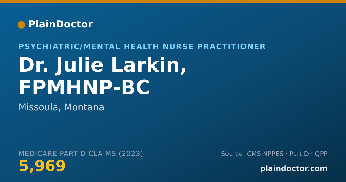 Shareable card for Julie Larkin, FPMHNP-BC - Psychiatric/Mental Health Nurse Practitioner, Missoula, MT