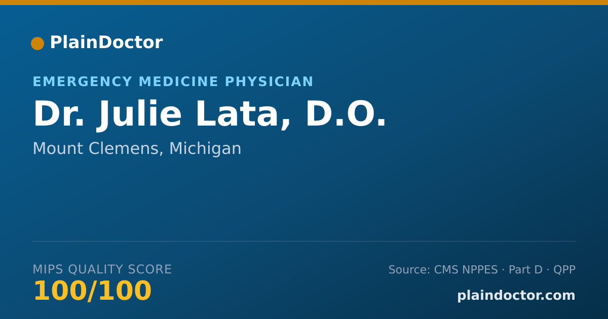 Shareable card for Julie Lata, D.O. - Emergency Medicine Physician, Mount Clemens, MI