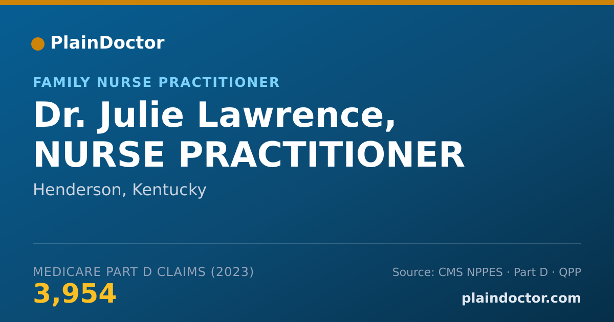 Shareable card for Julie Lawrence, NURSE PRACTITIONER - Family Nurse Practitioner, Henderson, KY