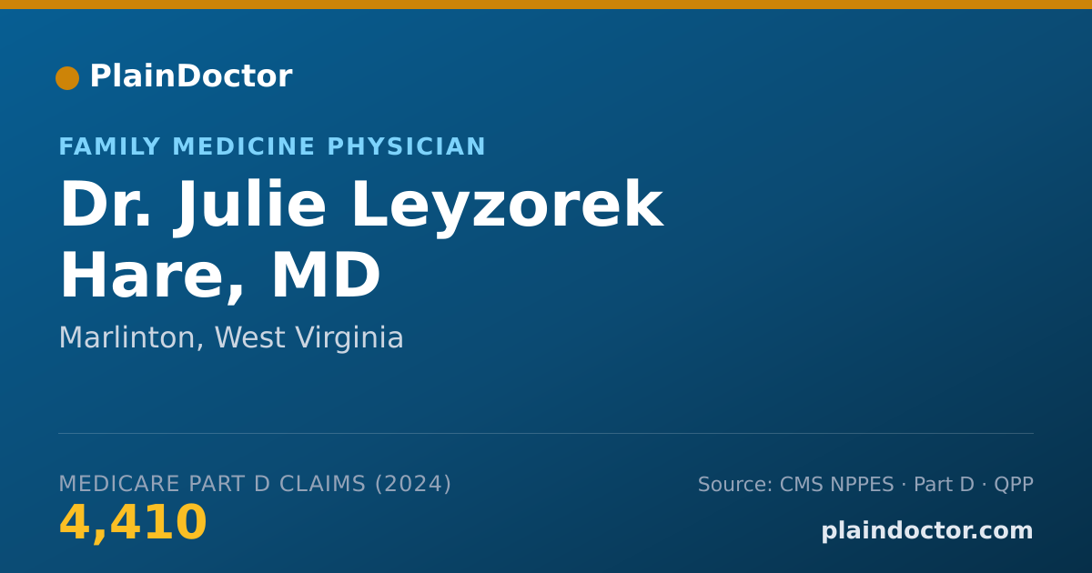 Shareable card for Julie Leyzorek Hare, MD - Family Medicine Physician, Marlinton, WV