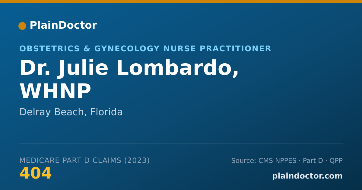 Shareable card for Julie Lombardo, WHNP - Obstetrics & Gynecology Nurse Practitioner, Delray Beach, FL