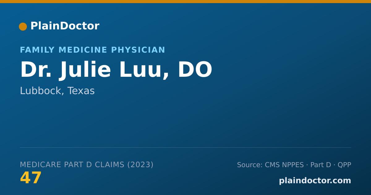 Shareable card for Julie Luu, DO - Family Medicine Physician, Lubbock, TX