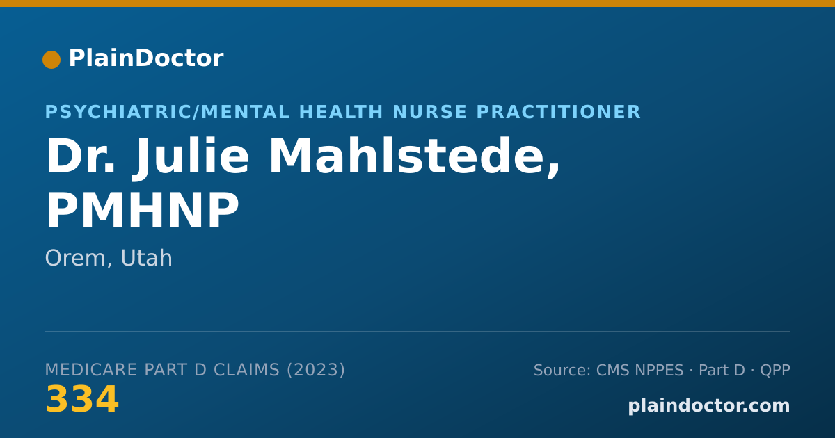 Shareable card for Julie Mahlstede, PMHNP - Psychiatric/Mental Health Nurse Practitioner, Orem, UT