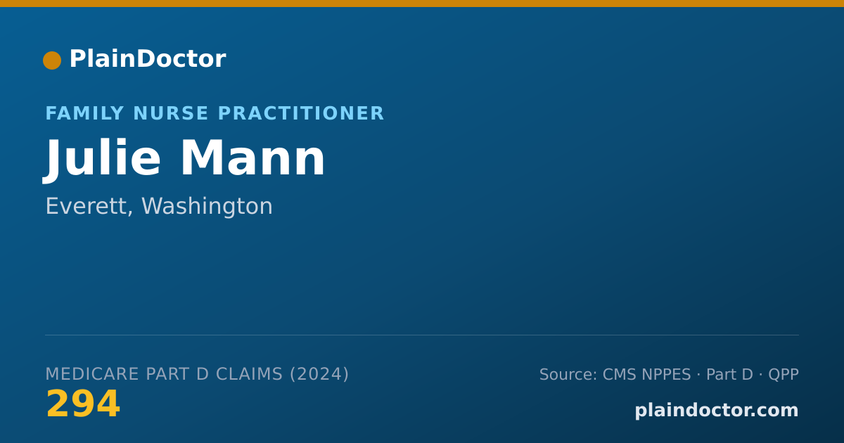 Shareable card for Julie Mann - Family Nurse Practitioner, Everett, WA
