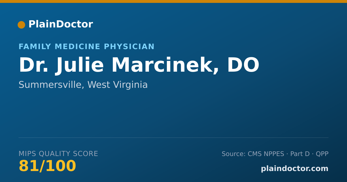 Shareable card for Julie Marcinek, DO - Family Medicine Physician, Summersville, WV