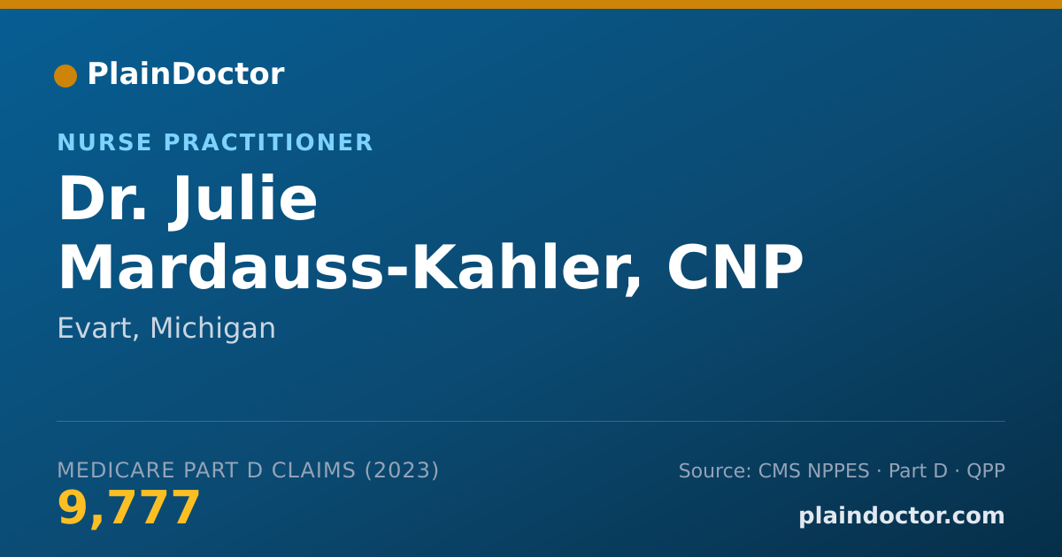 Shareable card for Julie Mardauss-Kahler, CNP - Nurse Practitioner, Evart, MI