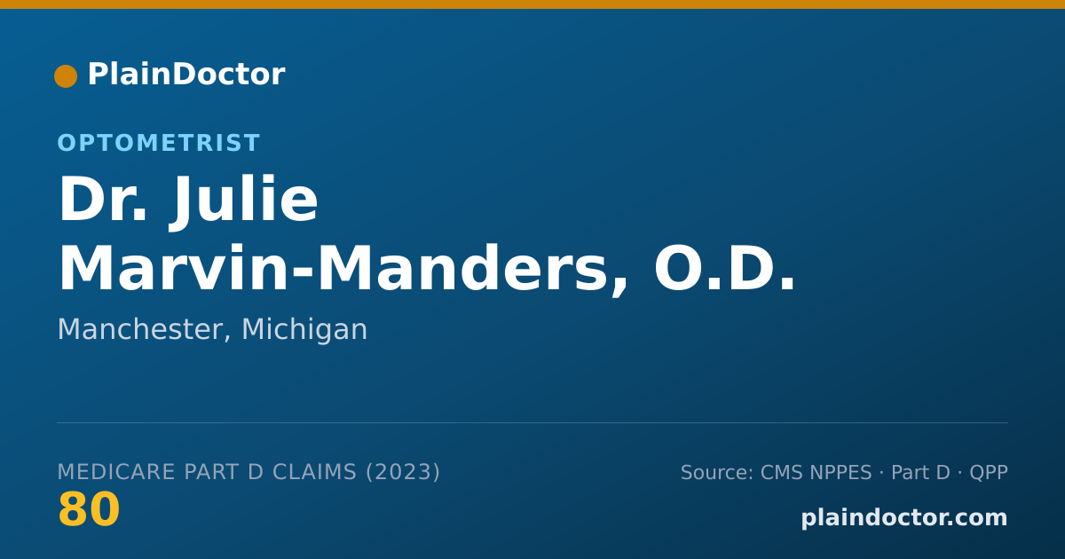 Shareable card for Julie Marvin-Manders, O.D. - Optometrist, Manchester, MI