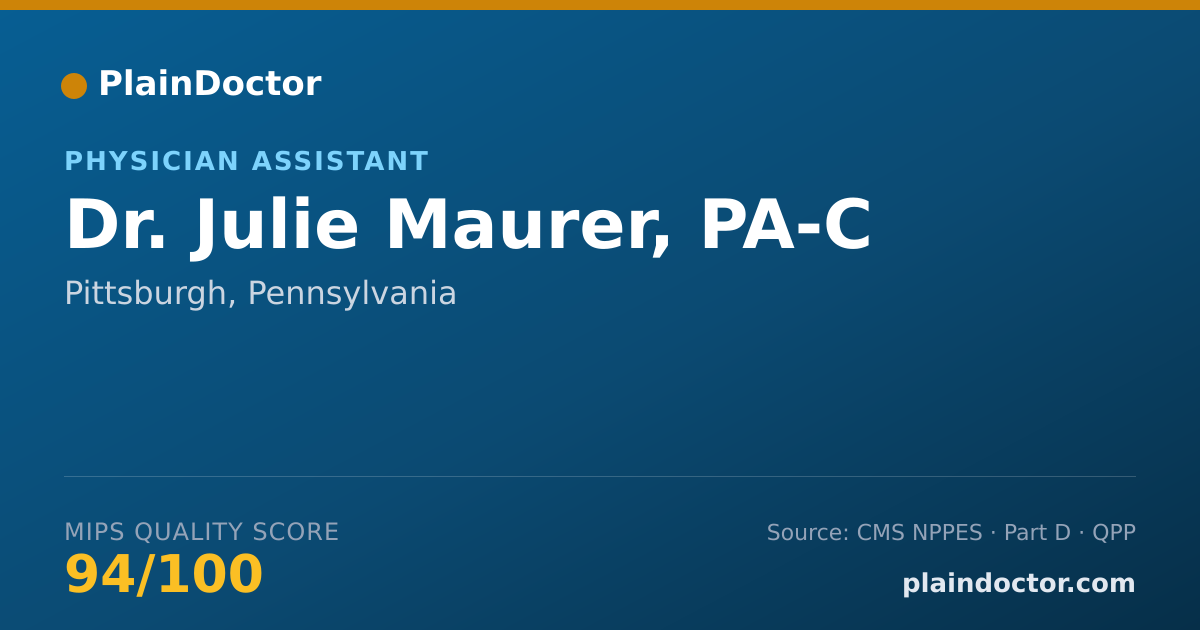 Shareable card for Julie Maurer, PA-C - Physician Assistant, Pittsburgh, PA