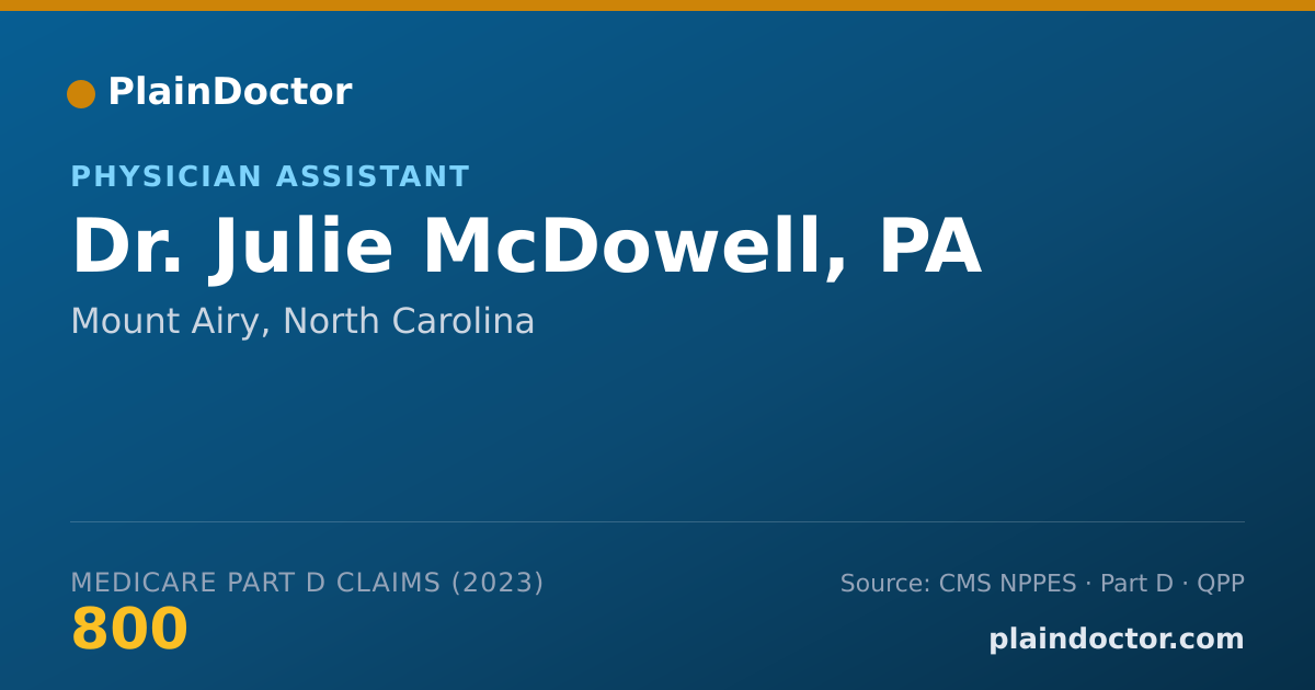 Shareable card for Julie McDowell, PA - Physician Assistant, Mount Airy, NC