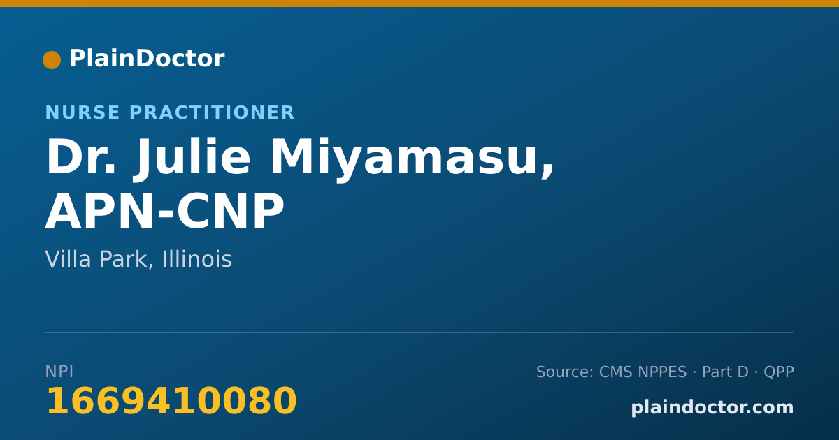 Shareable card for Julie Miyamasu, APN-CNP - Nurse Practitioner, Villa Park, IL