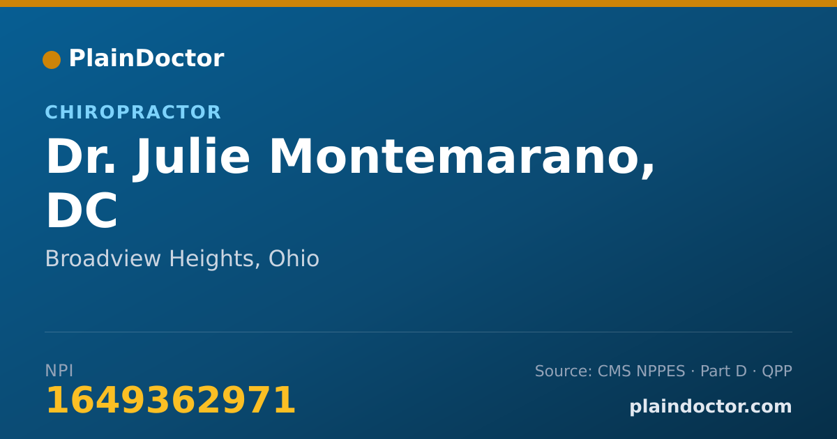 Shareable card for Julie Montemarano, DC - Chiropractor, Broadview Heights, OH