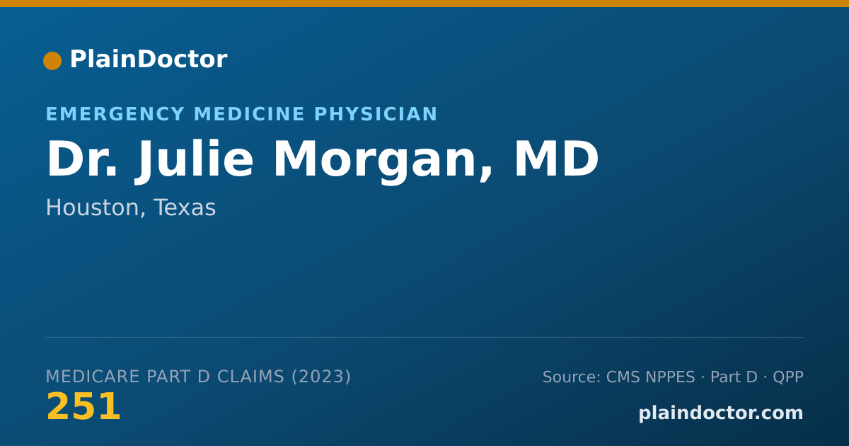 Shareable card for Julie Morgan, MD - Emergency Medicine Physician, Houston, TX