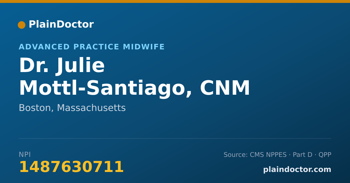 Shareable card for Julie Mottl-Santiago, CNM - Advanced Practice Midwife, Boston, MA