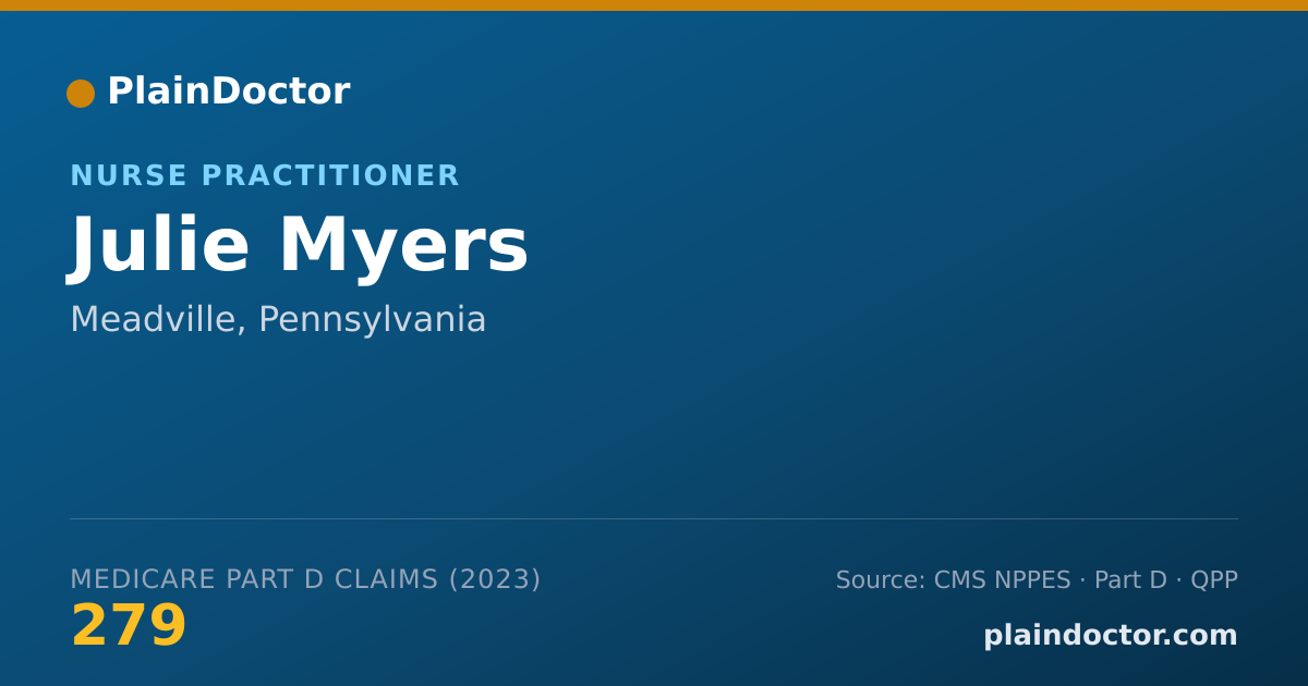 Shareable card for Julie Myers - Nurse Practitioner, Meadville, PA