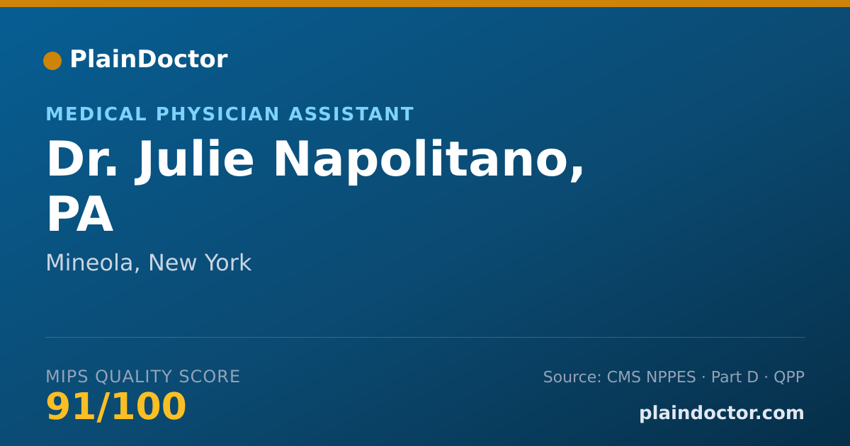 Shareable card for Julie Napolitano, PA - Medical Physician Assistant, Mineola, NY