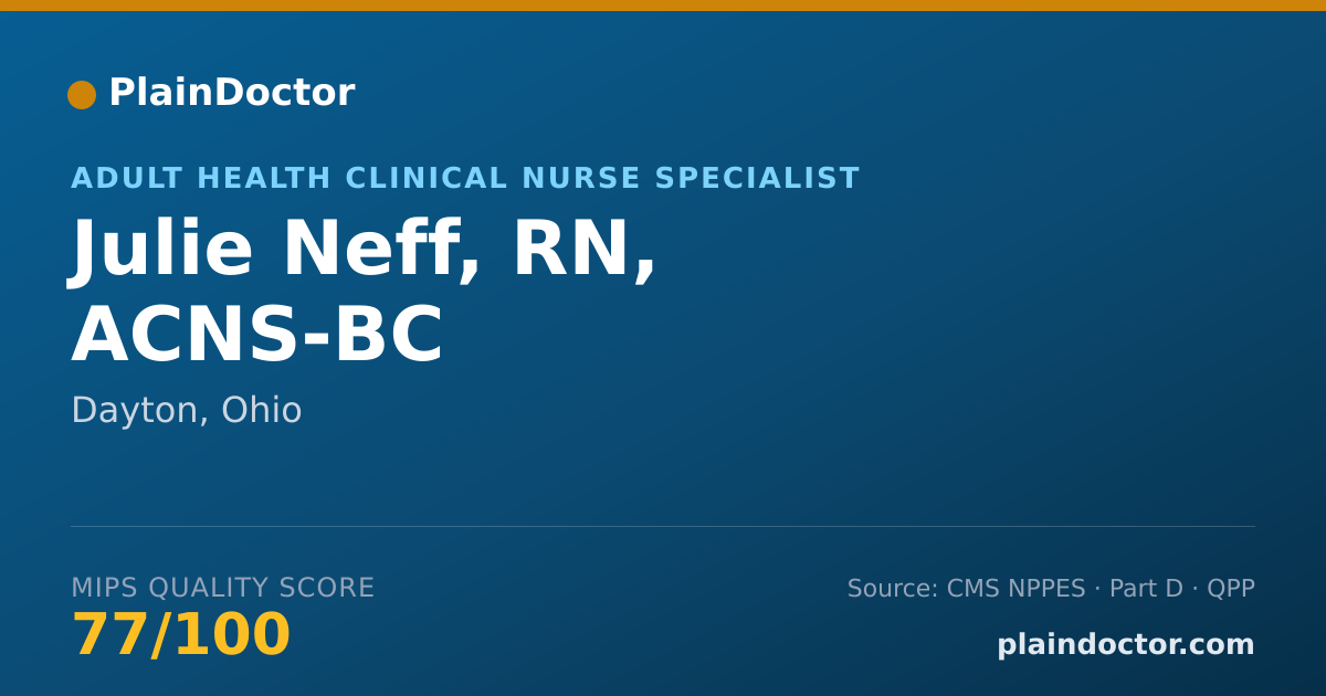 Shareable card for Julie Neff, RN, ACNS-BC - Adult Health Clinical Nurse Specialist, Dayton, OH