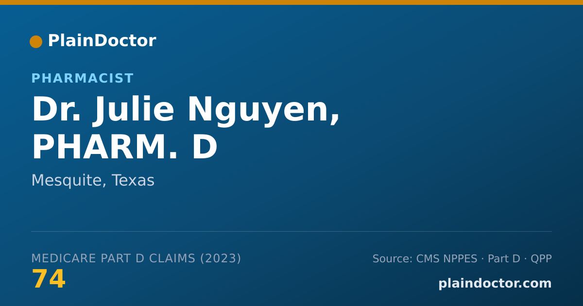 Shareable card for Julie Nguyen, PHARM. D - Pharmacist, Mesquite, TX