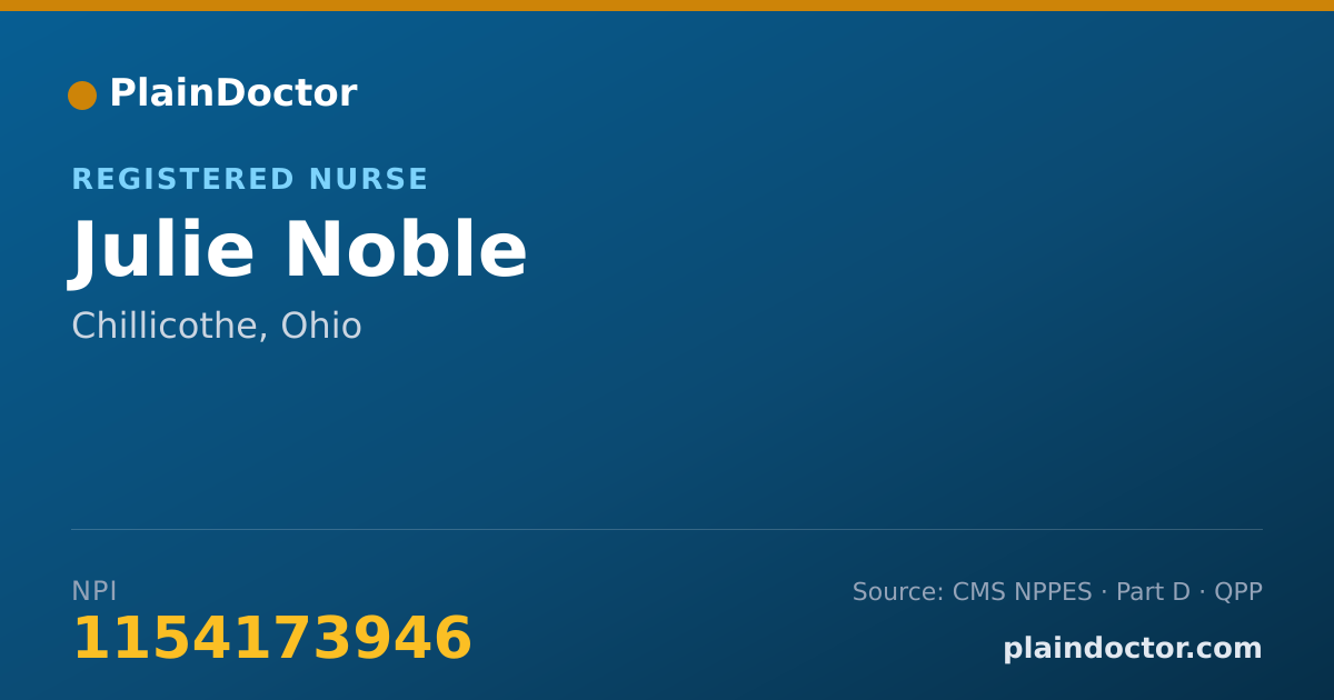 Shareable card for Julie Noble - Registered Nurse, Chillicothe, OH