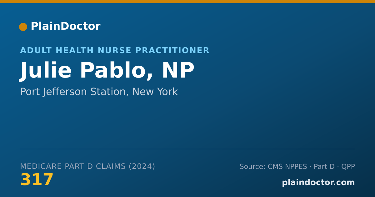 Shareable card for Julie Pablo, NP - Adult Health Nurse Practitioner, Port Jefferson Station, NY