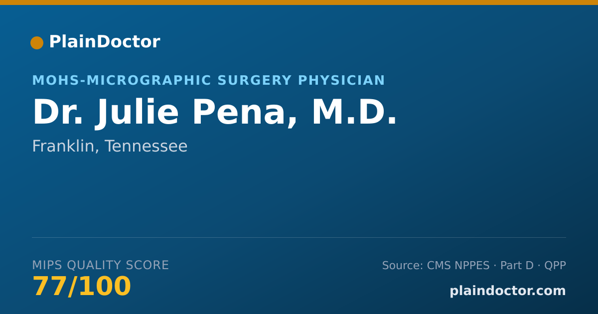 Shareable card for Julie Pena, M.D. - MOHS-Micrographic Surgery Physician, Franklin, TN