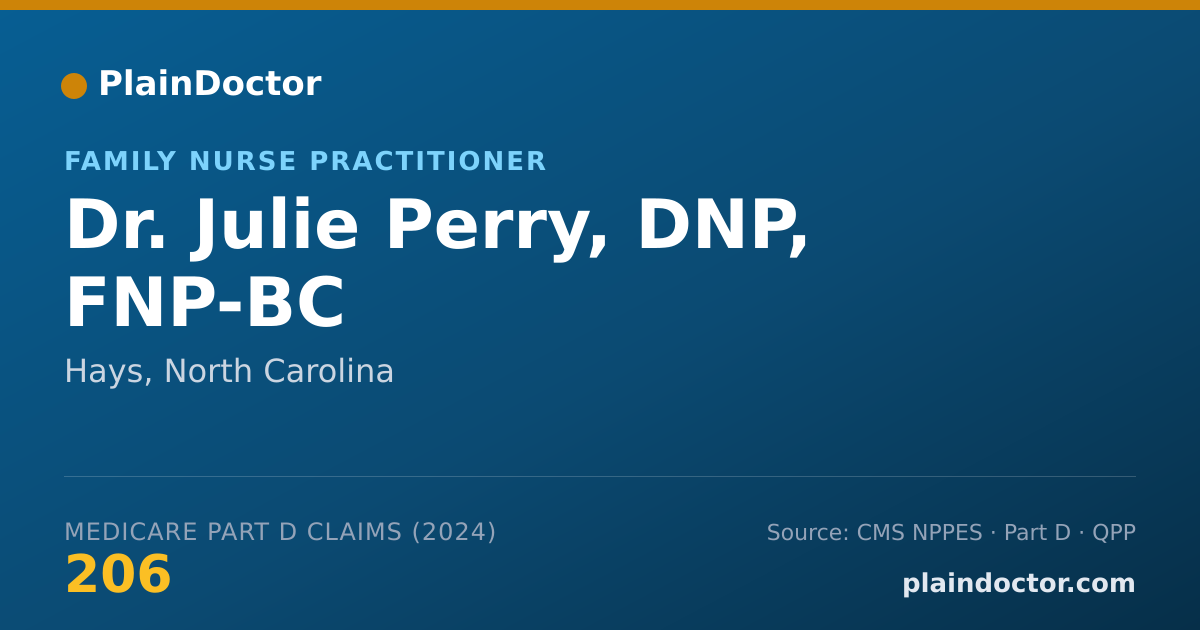 Shareable card for Julie Perry, DNP, FNP-BC - Family Nurse Practitioner, Hays, NC