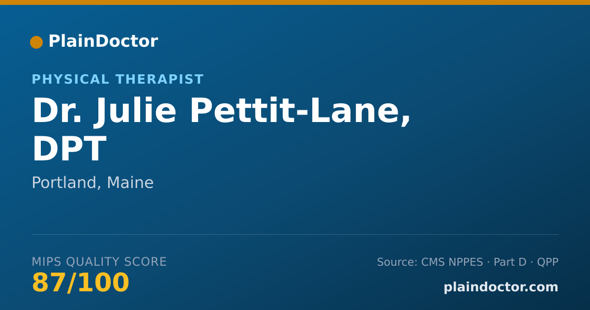 Shareable card for Julie Pettit-Lane, DPT - Physical Therapist, Portland, ME
