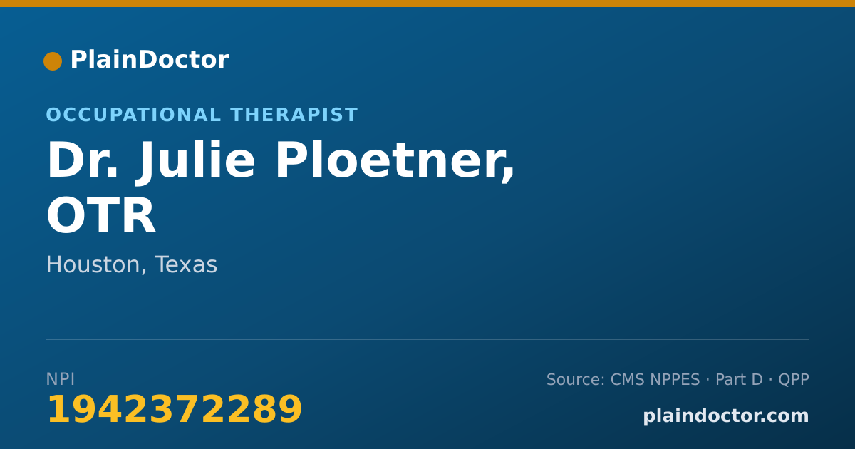 Shareable card for Julie Ploetner, OTR - Occupational Therapist, Houston, TX