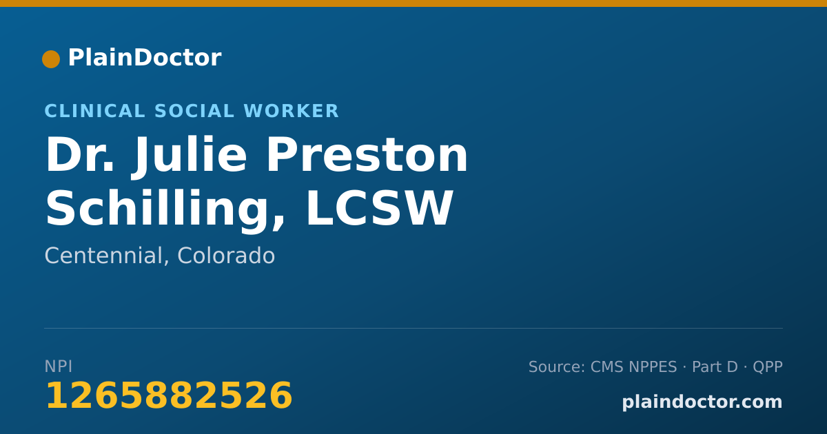 Shareable card for Julie Preston Schilling, LCSW - Clinical Social Worker, Centennial, CO