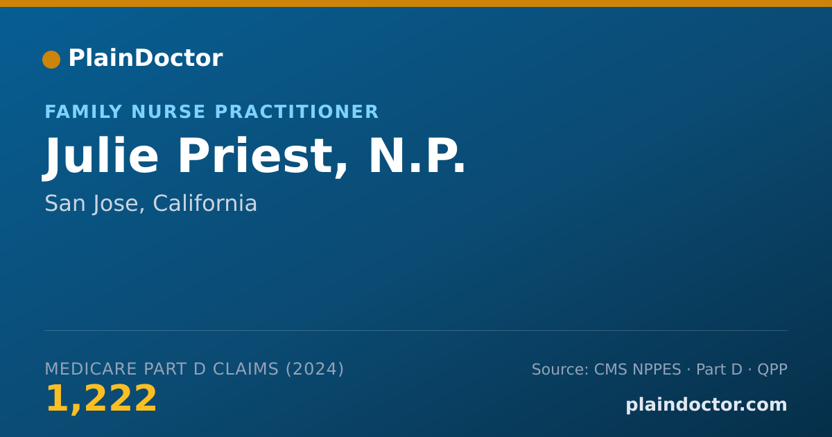 Shareable card for Julie Priest, N.P. - Family Nurse Practitioner, San Jose, CA