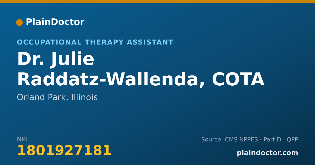 Shareable card for Julie Raddatz-Wallenda, COTA - Occupational Therapy Assistant, Orland Park, IL
