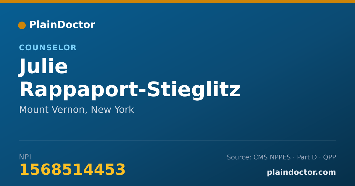 Shareable card for Julie Rappaport-Stieglitz - Counselor, Mount Vernon, NY