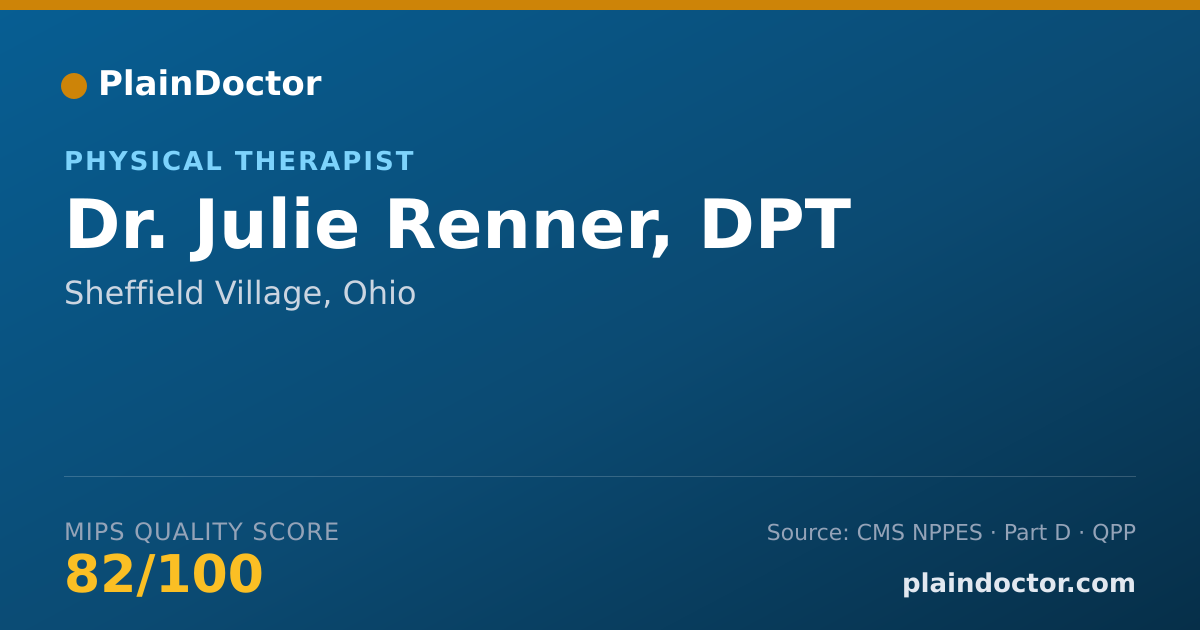 Shareable card for Julie Renner, DPT - Physical Therapist, Sheffield Village, OH