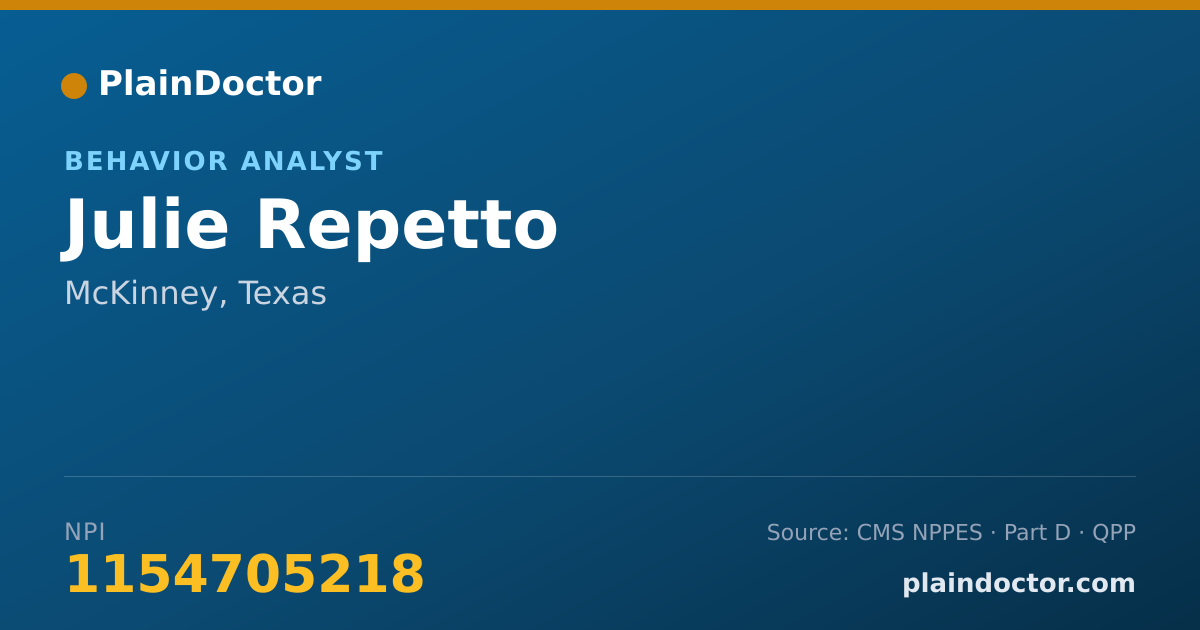 Shareable card for Julie Repetto - Behavior Analyst, McKinney, TX
