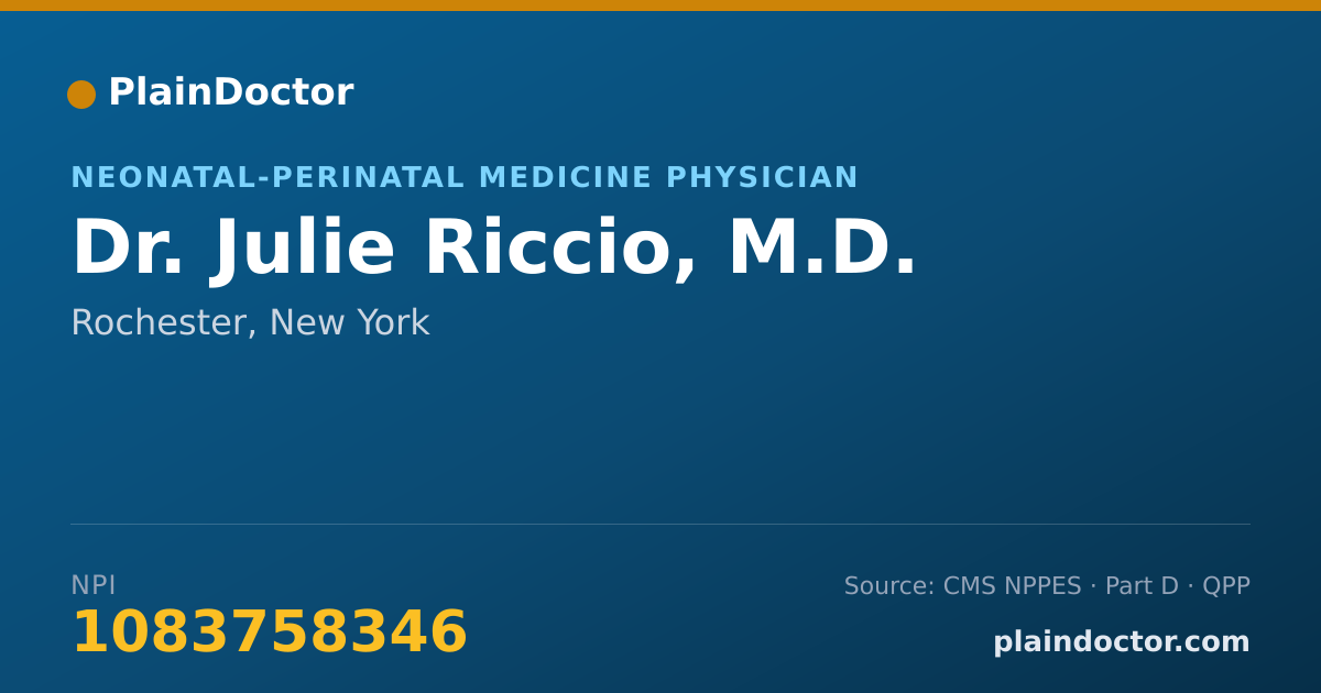Shareable card for Julie Riccio, M.D. - Neonatal-Perinatal Medicine Physician, Rochester, NY