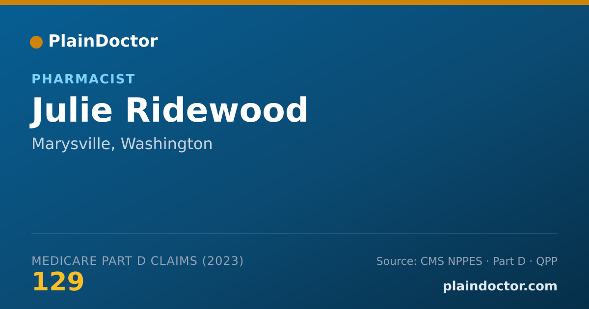 Shareable card for Julie Ridewood - Pharmacist, Marysville, WA