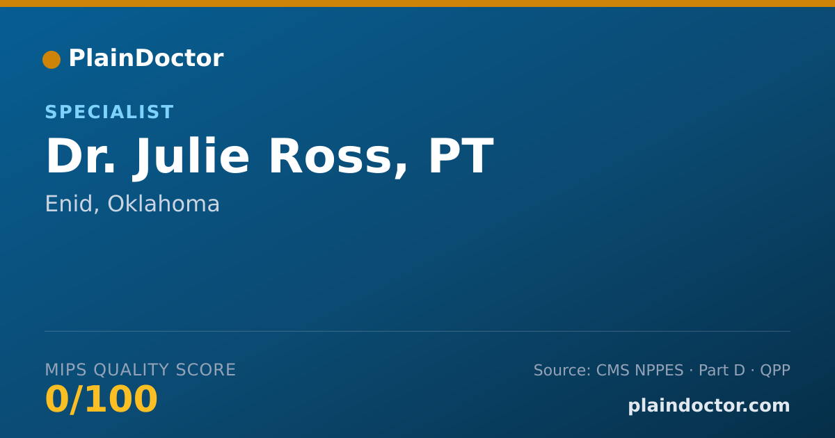 Shareable card for Julie Ross, PT - Specialist, Enid, OK
