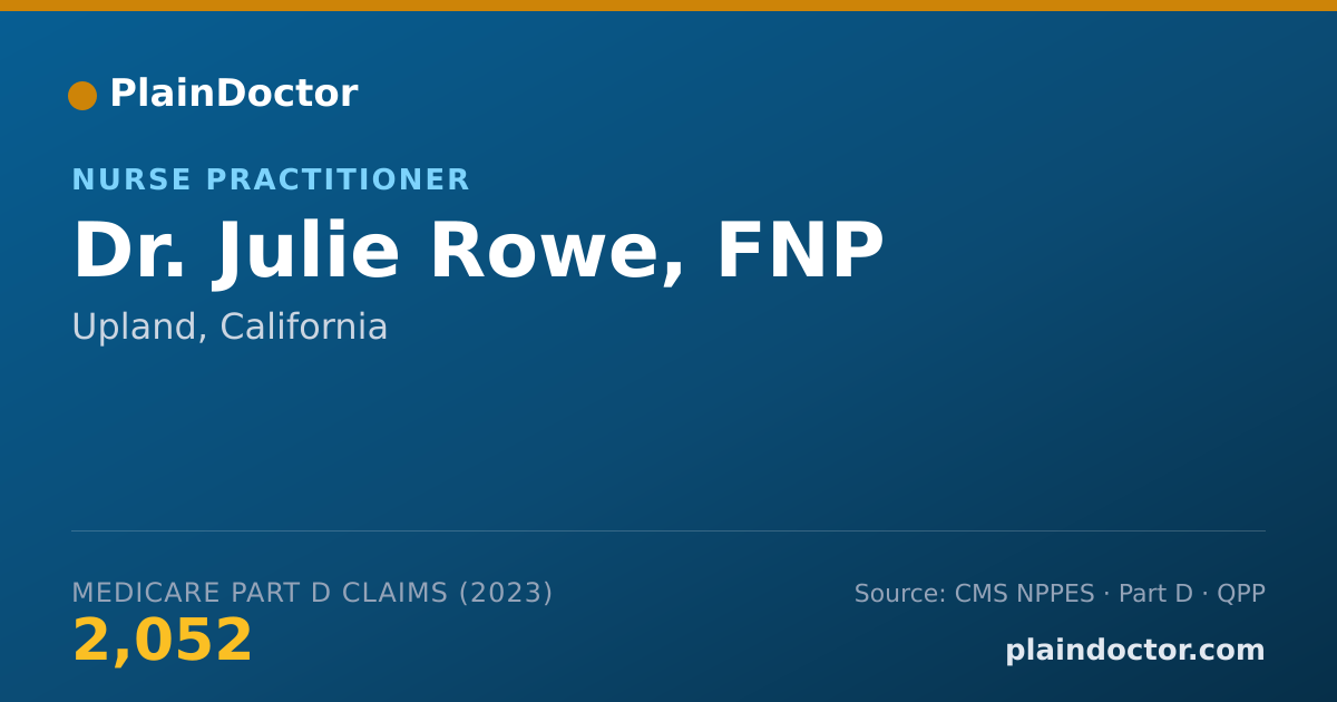 Shareable card for Julie Rowe, FNP - Nurse Practitioner, Upland, CA