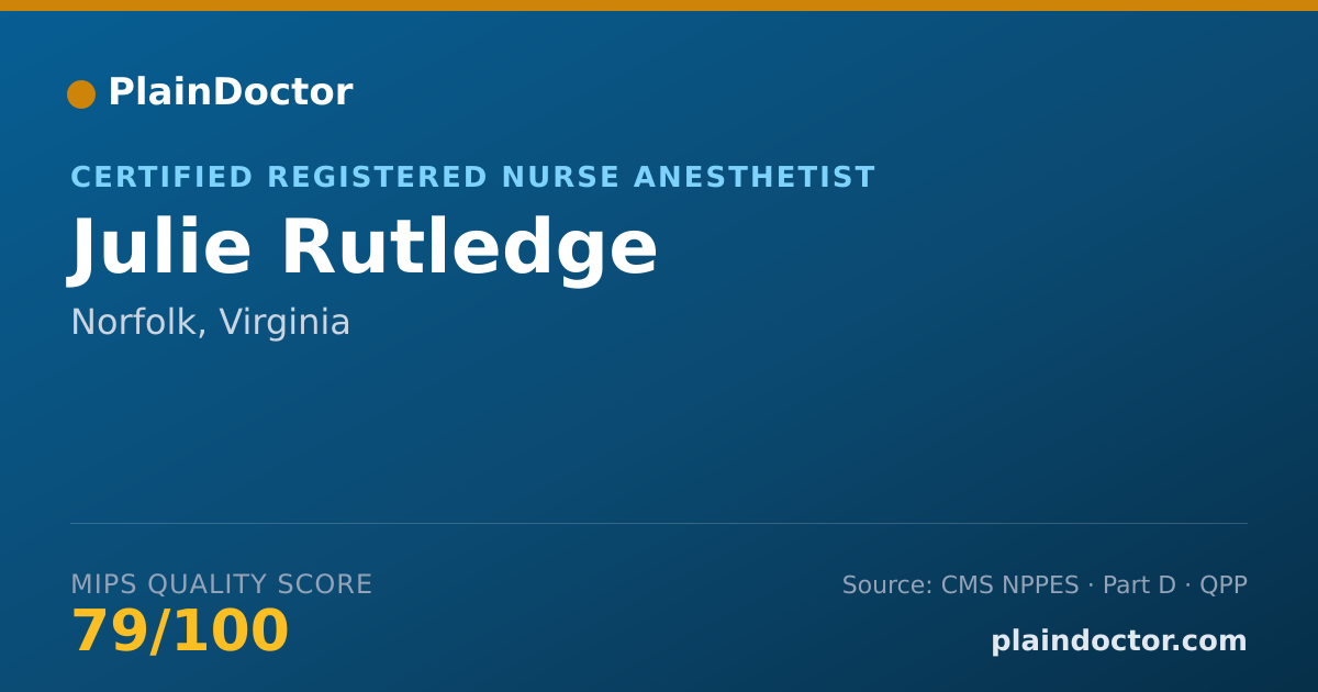 Shareable card for Julie Rutledge - Certified Registered Nurse Anesthetist, Norfolk, VA