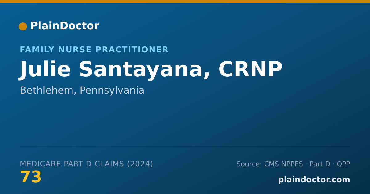 Shareable card for Julie Santayana, CRNP - Family Nurse Practitioner, Bethlehem, PA